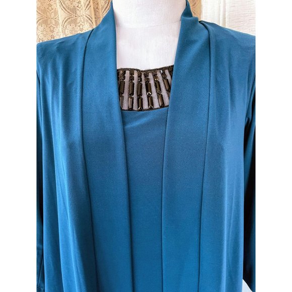 Vintage Tiana B Blue Beaded Dress Size 6 NWT - Picture 8 of 11